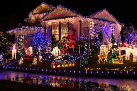 Austin home with warm white Christmas roofline lights